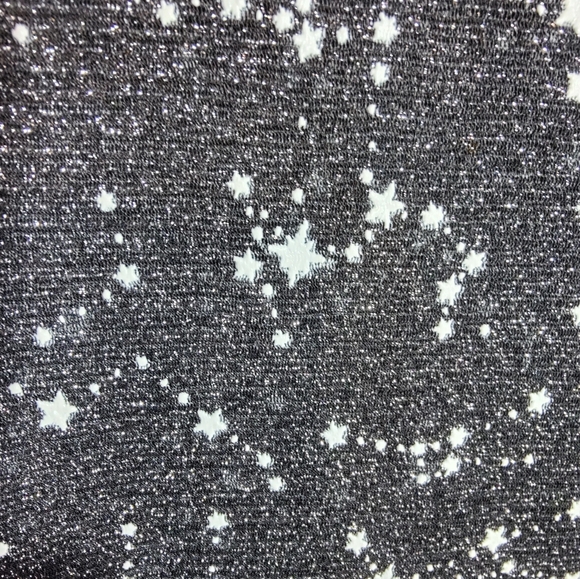 Shein Curve Sheer Black Shirt w Sparkle Stars/Astronomy Pattern, XL - Picture 3 of 4